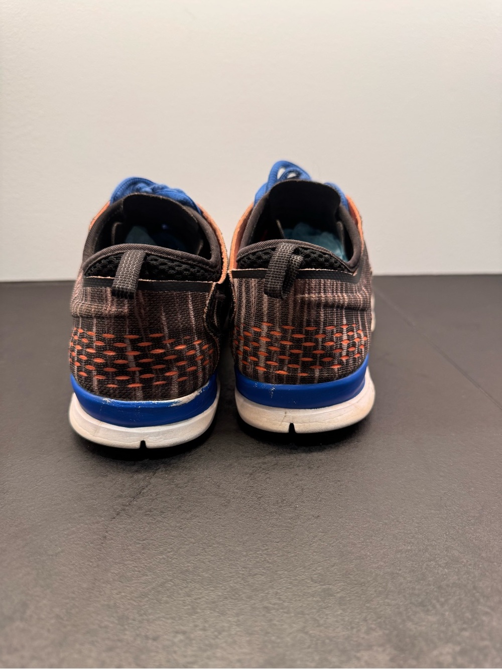 Nike Black, Blue & Orange Flyknit Running Shoes - Picture 4 of 7